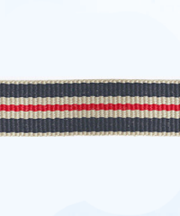 Petersham woven stripes 10 meters – Stone / Navy / Red/Light Cream – 15mm