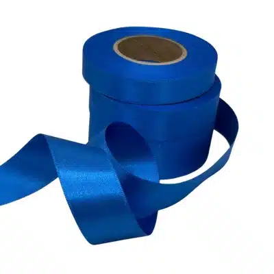 20mm double sided satin pastel blue 10m