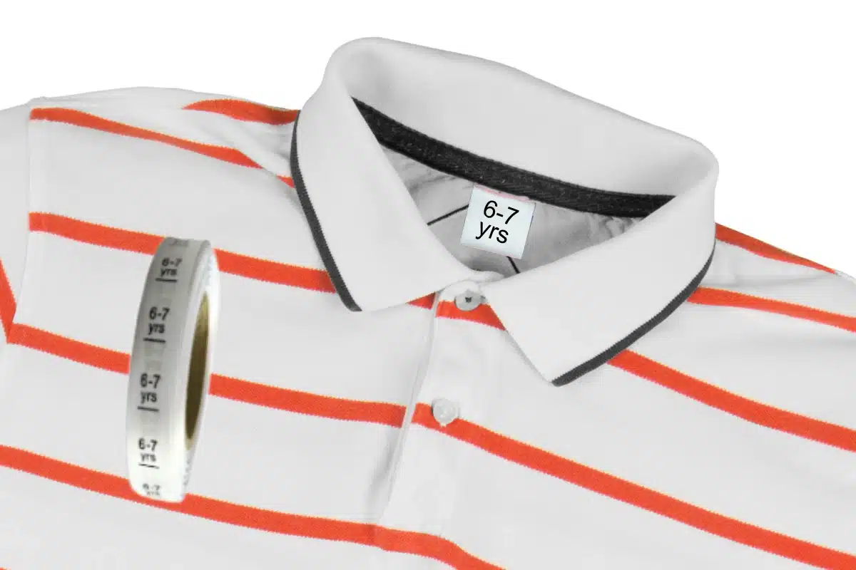 kids garment size tags 6-7 years