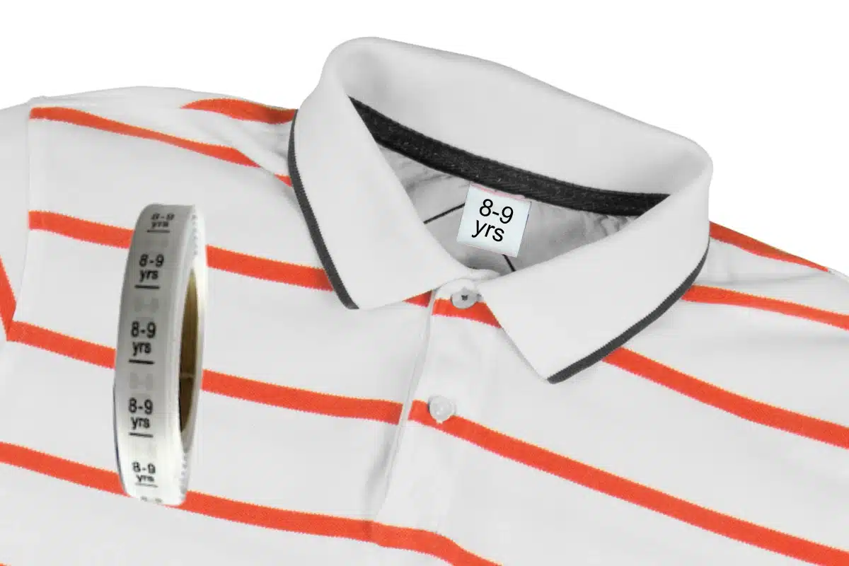 kids garment size tags 8-9 years