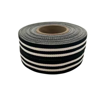 striped petersham ribbon black and white 20mm x 10m