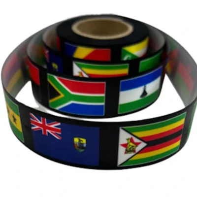 African flags satin ribbon