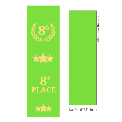 award ribbons 8th place lime