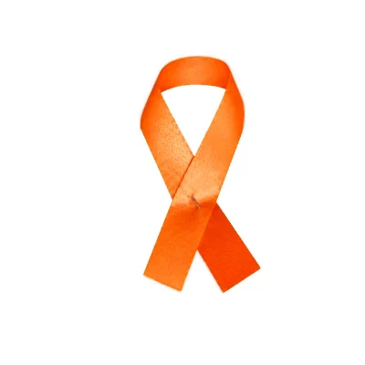 single orange awareness ribbon