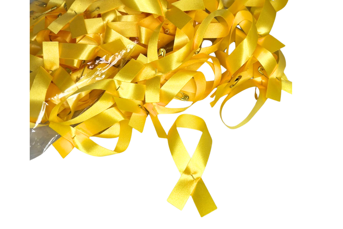 yellow awareness ribbons pack