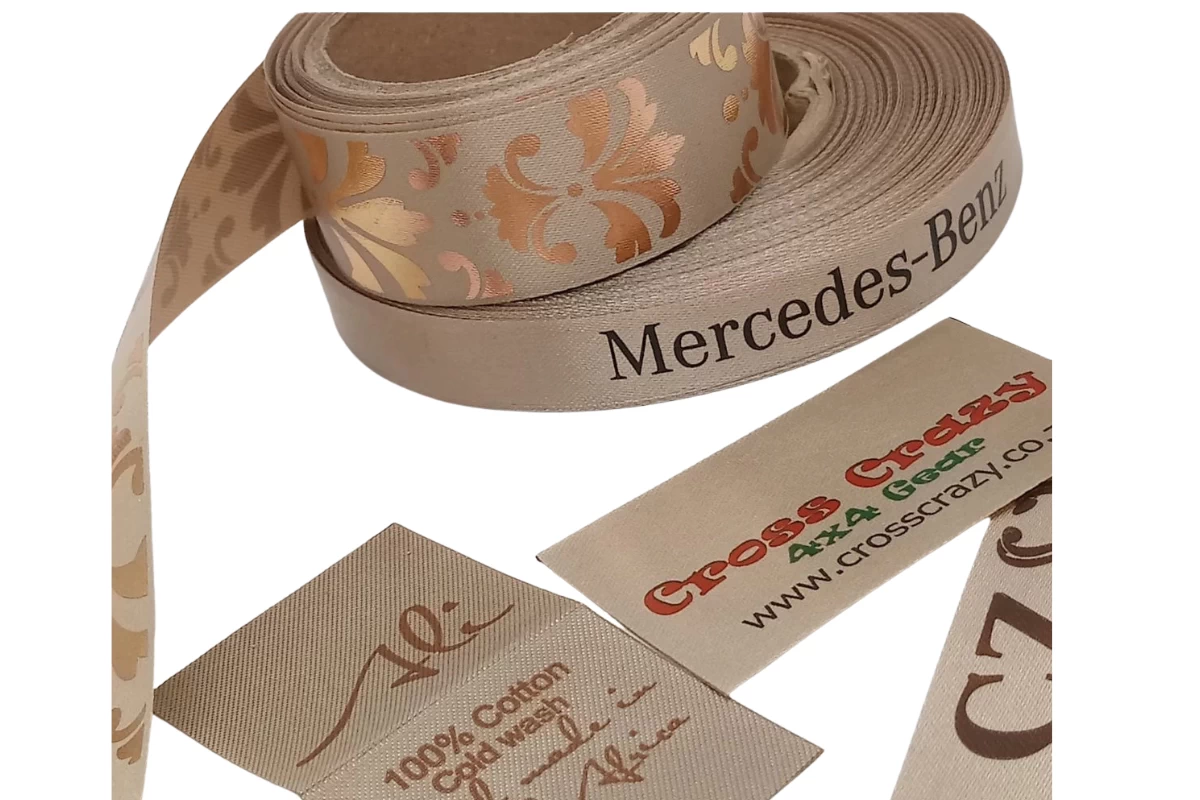 beige polyester satin ribbon suitable for printing