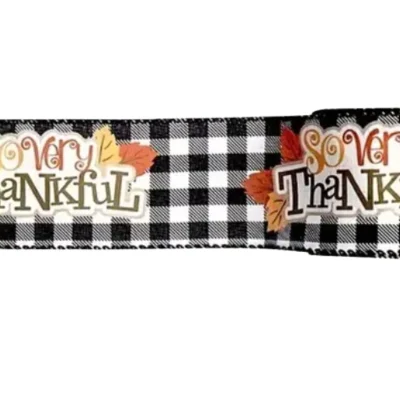 Autumn Thankful burlap wire edged ribbon