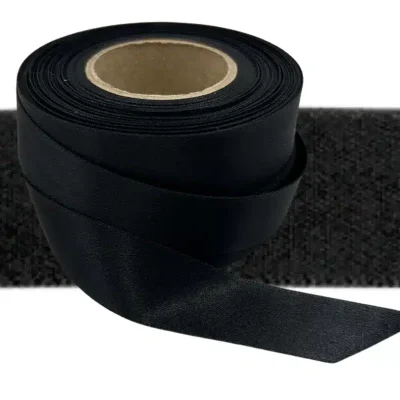 Black double sided satin ribbon 3