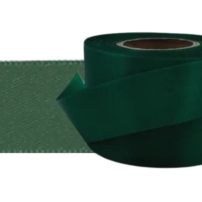 double sided satin ribbon bottle green