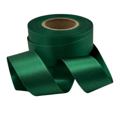 bottle green double sided satin ribbon 2