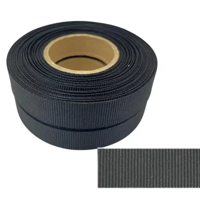 charcoal petersham ribbon 10m rolls