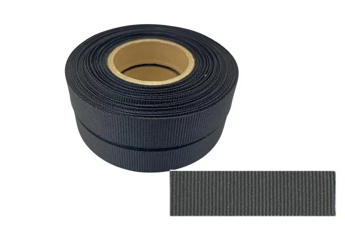charcoal petersham ribbon 10m rolls