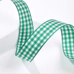 checked gingham ribbon green white 16mm