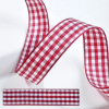 gingham wine red and white 16mm checked ribbon