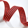 checked gingham ribbon red and black 16mm