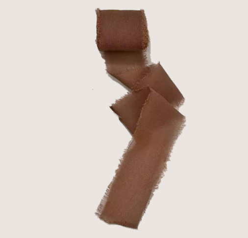 frayed edge chiffon ribbon chocolate