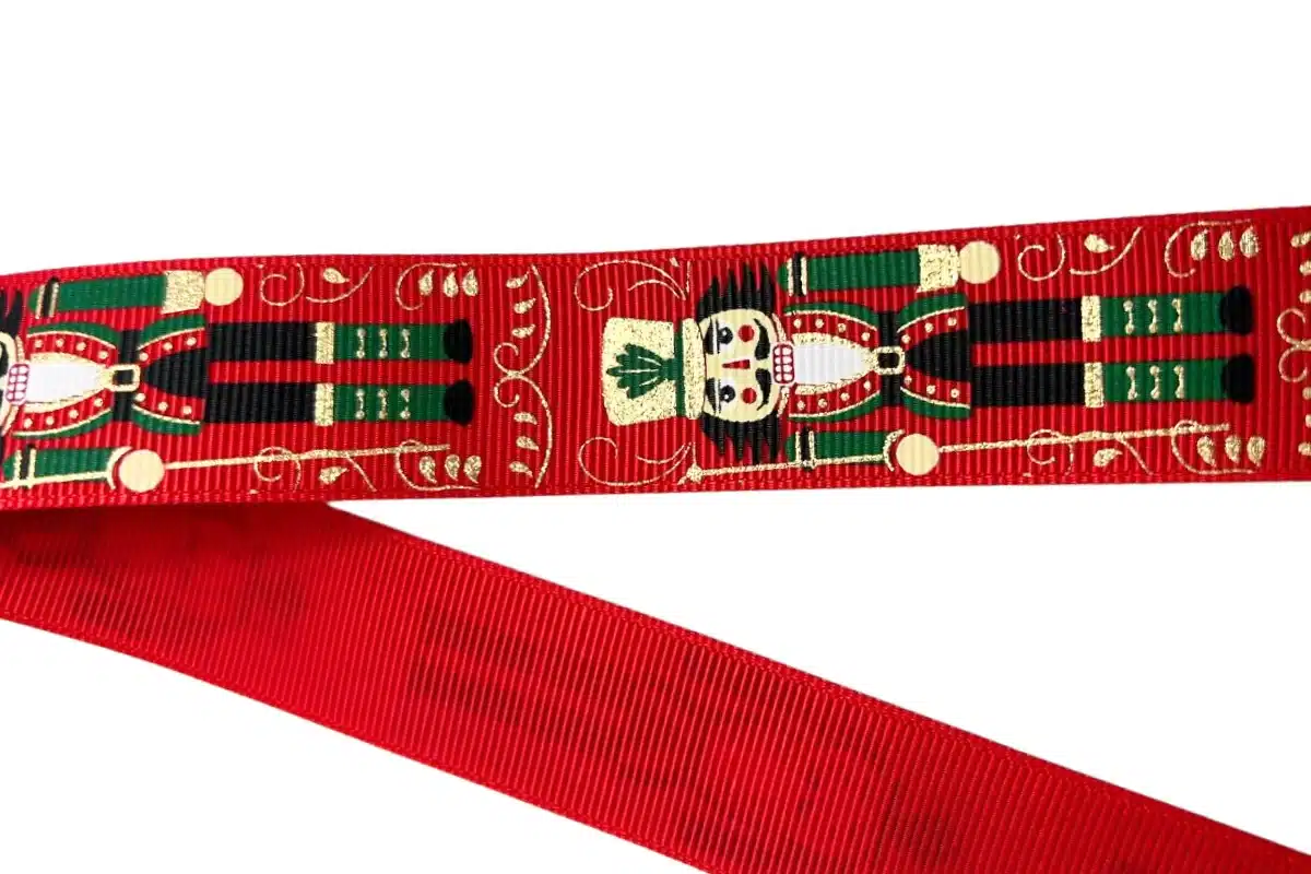 Luxury nutcracker Christmas Petersham ribbon