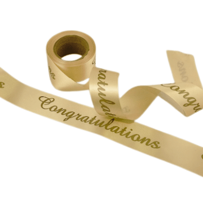 congratulations ribbon satin 30mm gold champagne