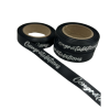Congratulations metallic silver on black satin ribbon 15mm