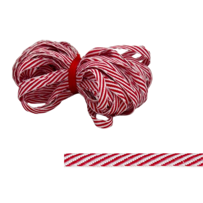 petersham ribbon diagonal red white stripes 6mm x 10m
