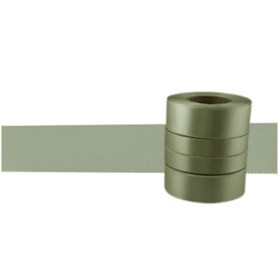 Double sided satin ribbon vintage green 25mm x 10 meter