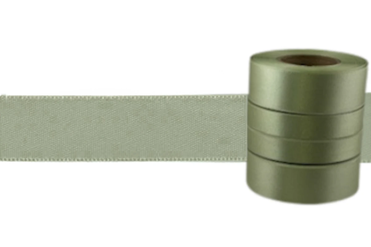 vintage green double sided satin ribbon