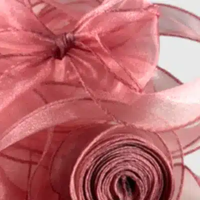 Dusky pink fishtail organza ribbon 40mm