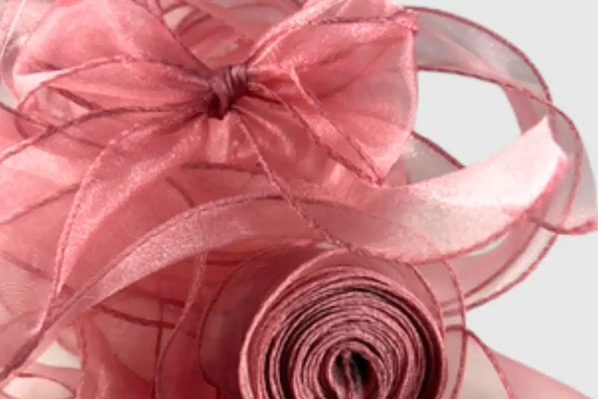 Dusky pink fishtail organza ribbon 40mm