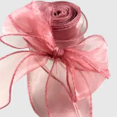 Dusky pink fishtail organza ribbon 40mm x 4.1m