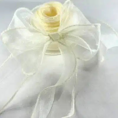 ivory fishtail organza ribbon 38mm