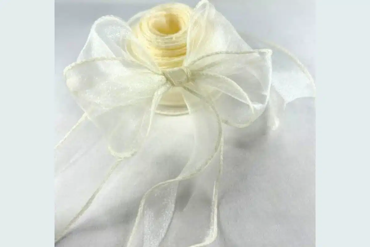 ivory fishtail organza ribbon 38mm