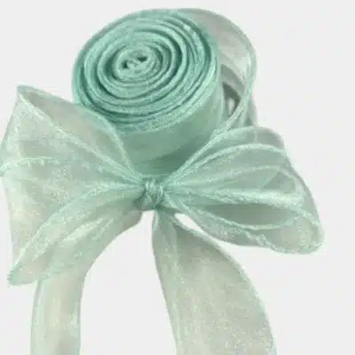 Fishtail mint organza ribbon