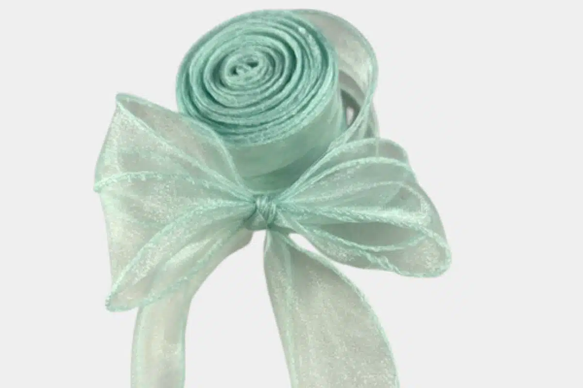 Fishtail mint organza ribbon