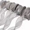 fishtail edged organza ribbon silver