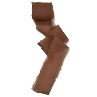 frayed edge chiffon ribbon chocolate