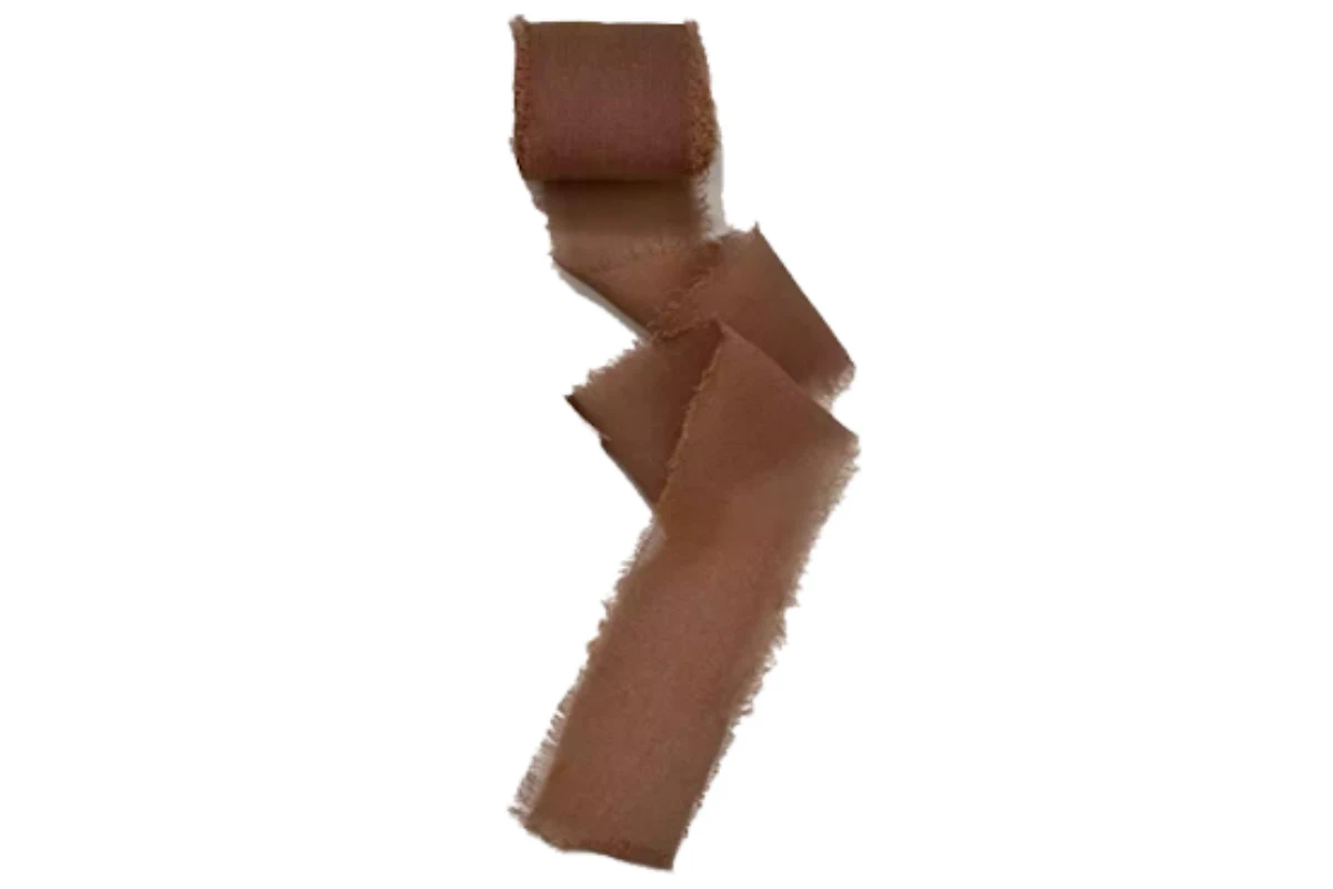frayed edge chiffon ribbon chocolate