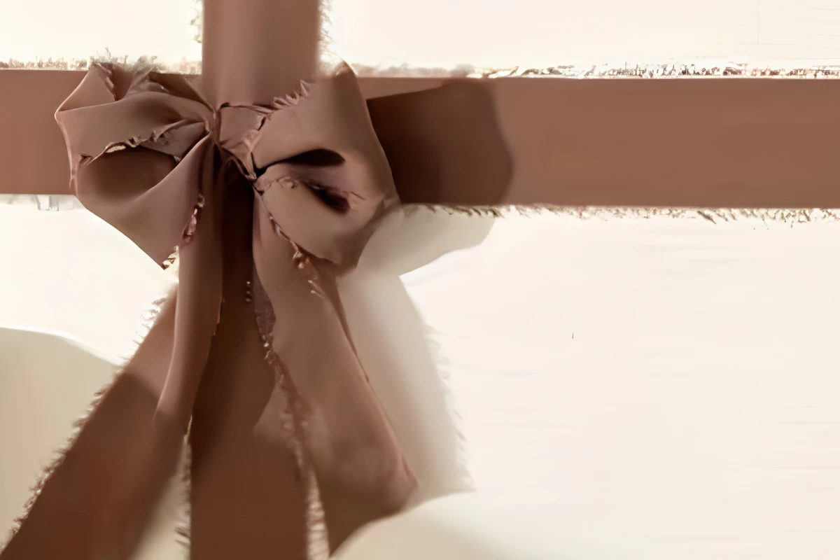 frayed edge chiffon ribbon chocolate 38mm