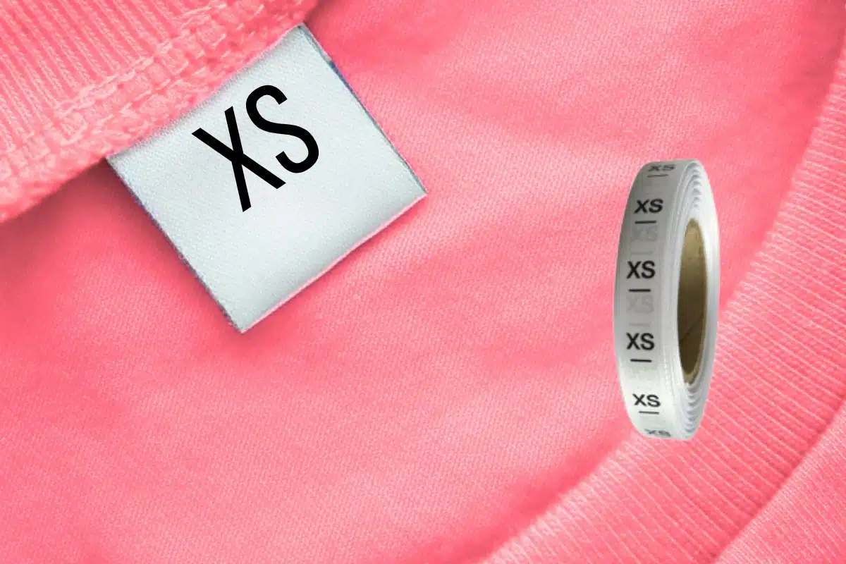 Garment size tags extra small xl white satin