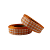 orange gingham checked ribbon 15mm