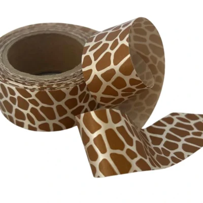 25mm giraffe print ribbon satin