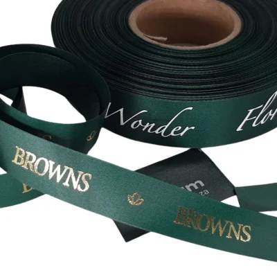 hunters green polyester satin ribbon suitable for printing