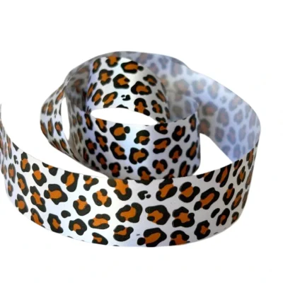 leopard printed satin ribbon