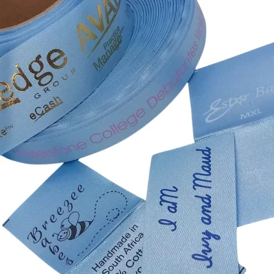 light blue polyester satin ribbon suitable for printing