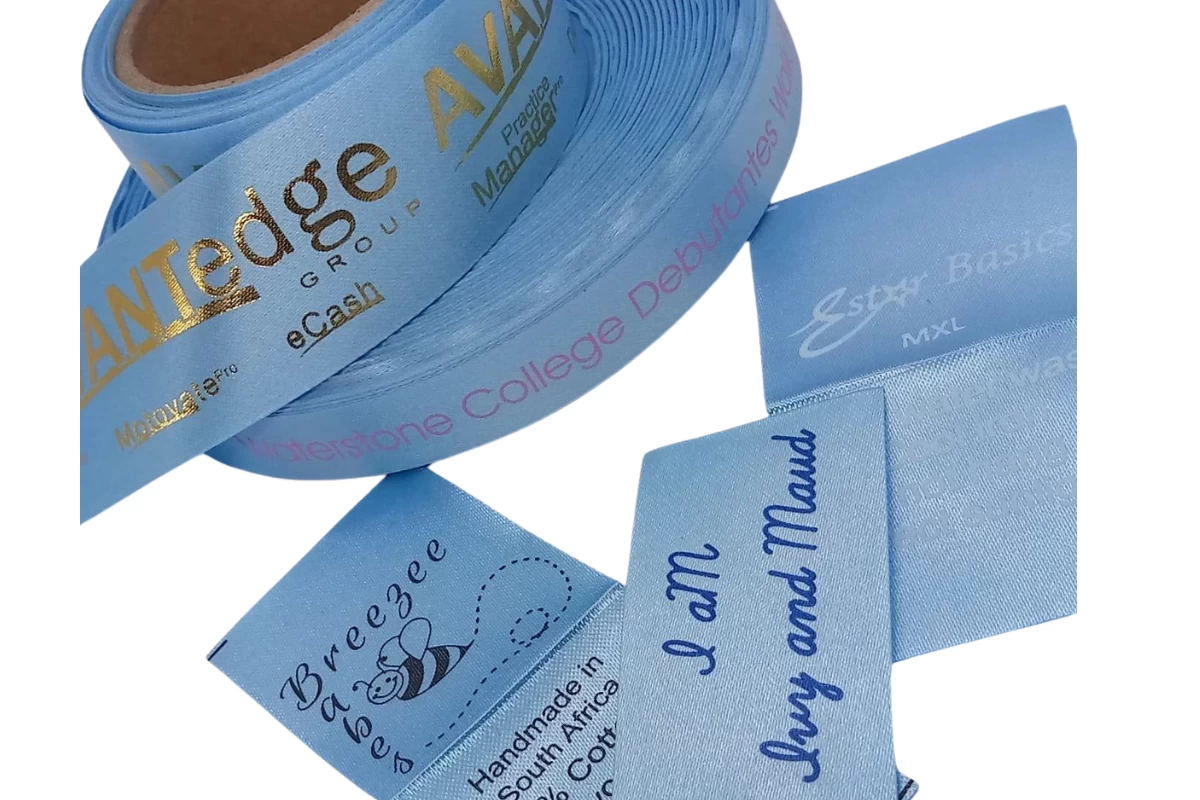 light blue polyester satin ribbon suitable for printing
