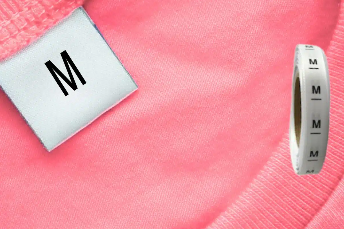 m medium garment size tags