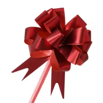 red matte metallic pull bow set of 2