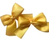 Ready Made Satin ribbon bows buttercup gold with gold trim