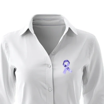 periwinkle lilac awareness ribbon on shirl