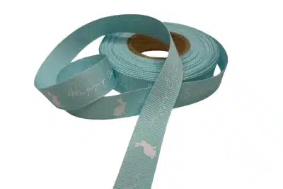 happy easter aqua blue petersham ribbon 15mm x 10m