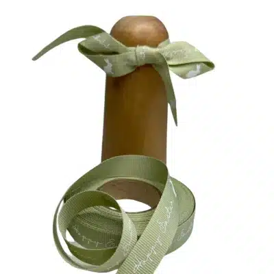15mm vintage green petersham ribbon happy easter 10meter